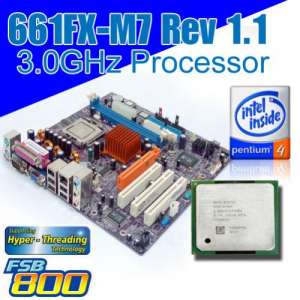 Used Motherboard socket 775 with 3.0GHz HT processor