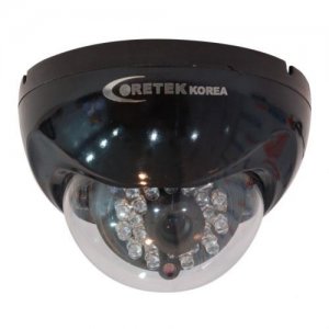 CCTV IR Dome Camera EC-101RN Sharp CCD 420TV Lines (Coretek - Korea) with 500mA Power Adapter