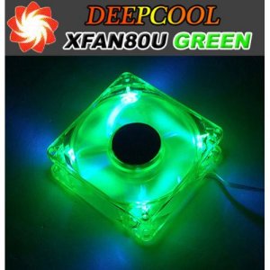 Deep Cool XFan 80U Green Exhaust Transparent Fan 80mm (PC case)