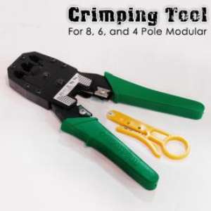 Crimping Tool for 8Pole 6Pole and 4Pole Modular Plug, Strips and Cuts Tool
