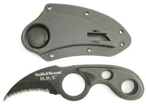 Smith Wesson HRT Bear Claw Black Serrated Badge Fixed Blade Knife