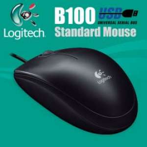 Brand New Logitech B100 Three Button USB Optical Mouse