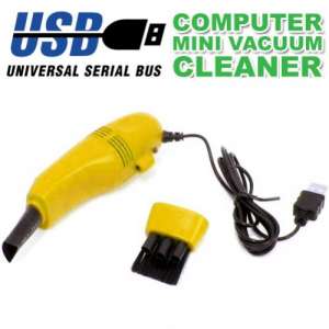 Portable USB Computer Mini Vacuum Cleaner - Yellow