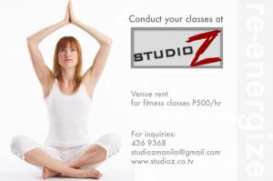 Dance and Fitness Class Venue for Rent