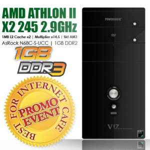 BRAND NEW AMD ATHLON II X2 245 2.9GHz/1MB L2 Cache x 2/Multiplier x14.5/Skt AM3/ AsRock N68C-S-UCC/1GB DDR3/320GB HDD/Nvidia GF 8400GS 512mb Video Car