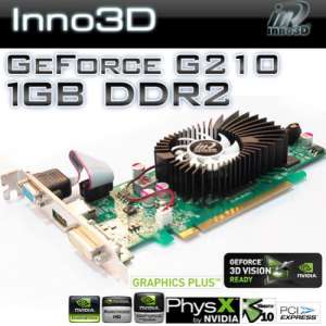 Inno3D Nvidia GeForce G210 1GB /64 Bit / DDR2 / HDMI / DVI-I / D-Sub / PCI-Express