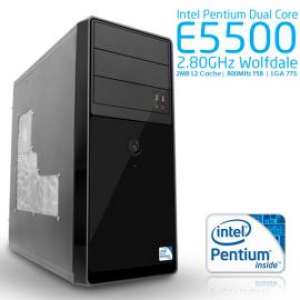 BRAND NEW Intel Pentium DUAL CORE E5500 2.8GHz Wolfdale ASROCK G31M-VS2 with High Quality Rise D-023 PC Case with 2 Years Warranty on Processor and Mo