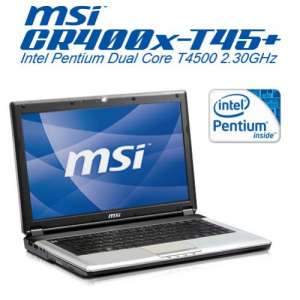 14-inch LED MSI CR400X-T45+ Intel Pentium Dual Core T4500 2.30GHz/ 2GB DDR2 / 320GB SATA / Card Reader / 1.3MP Webcam / DVD Super-Multi / WIFI Ready /