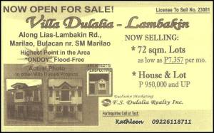 Affordable house and lot in Villa Dulalia Lambakin, Marilao Bulacan