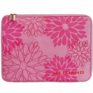 Meixiang Notebook Sleeve Size 14.1-inch with Carrying Strap and Back Pocket (Pink)