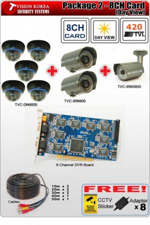 CCTV SURVEILLANCE TVision Package 2 - 8CH Card [Day View]