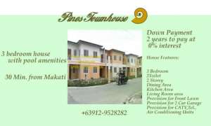 Affordable Pines Townhouse 3 bedroom house with Balcony near Alalabang