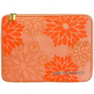 Meixiang Notebook Sleeve Size 14.1-inch with Carrying Strap and Back Pocket (Orange Color)