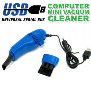 Portable USB Computer Mini Vacuum Cleaner - Blue