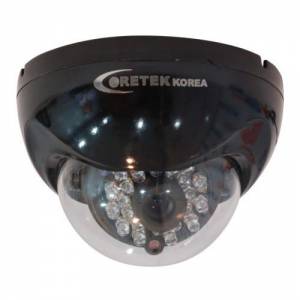 CCTV IR Dome Camera EC-101RN-SO3 1/3 SONY CCD 420TV Lines with 3.6mm. Lens Size, 24 IR LED and 500mA Power Adapter (Coretek - Korea)