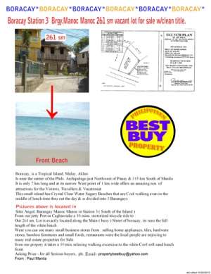 Wow..!261sqm. Lot for Sale in the4 beautiful place of Boracay Island...