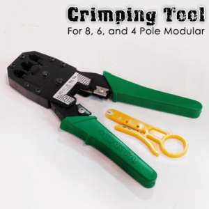 Networking - Crimping Tool for 8Pole 6Pole and 4Pole Modular Plug, Strips and Cuts Tool
