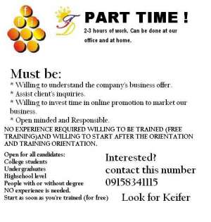 PART TIME FOR EVERYONE !