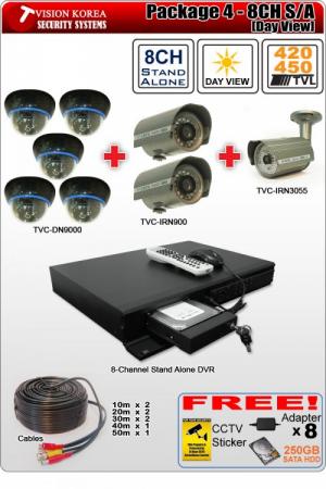 CCTV SURVEILLANCE TVision Package 4 - 8CH S/A [Day View]