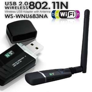 USB Wifi Adapter with Antenna [USB 2.0 Wireless 802.11N ] (WS-WNU683NA)